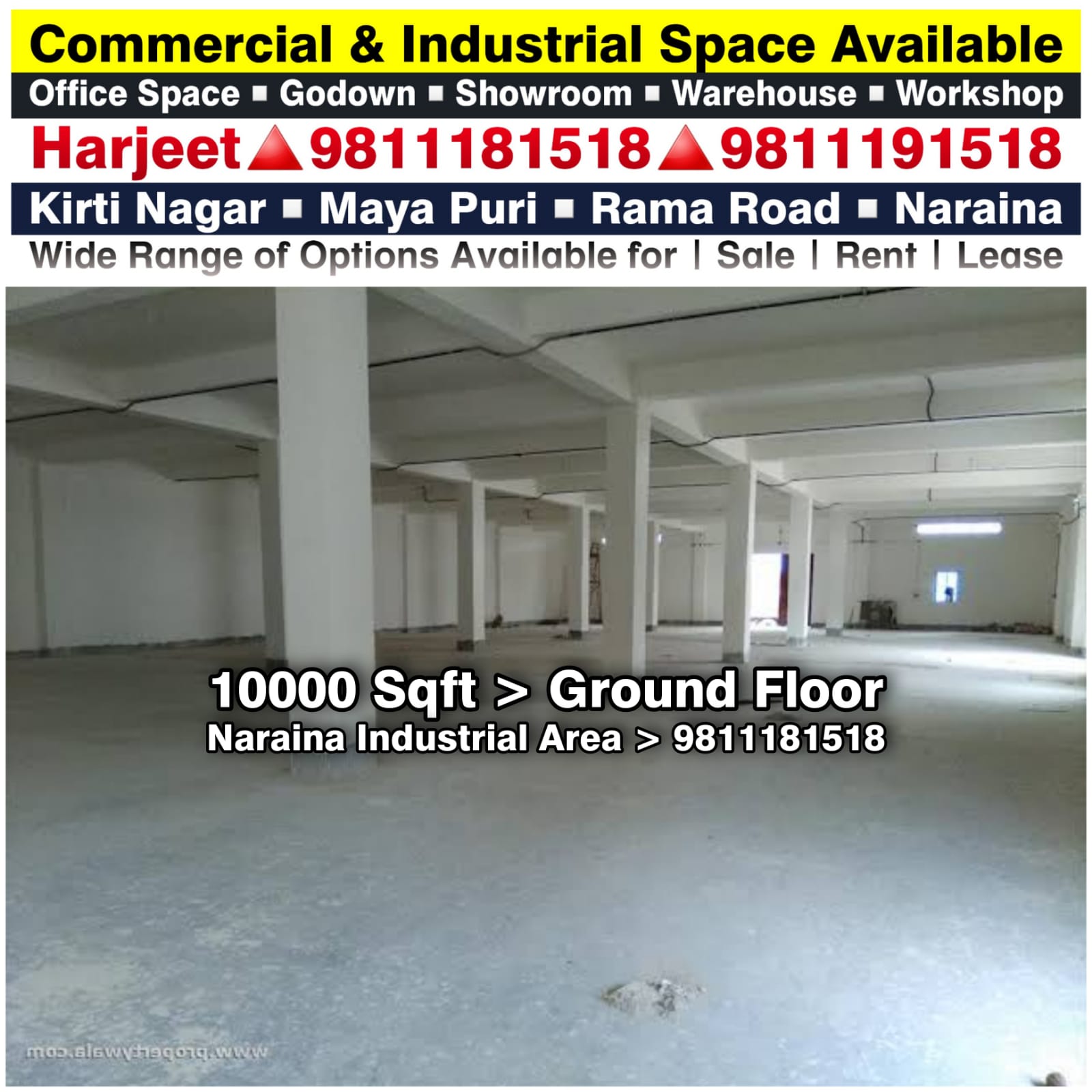 Commercial & Industrial Space for Rent / Lease / Sale in Kirti Naga